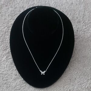 Sterling silver zirconia butterfly necklace
